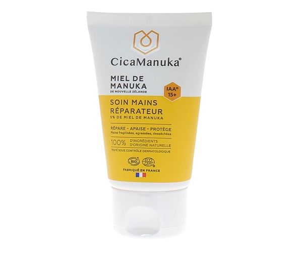 Soin mains réparateur 5% de Miel de Manuka IAA 15+ bio CicaManuka - tube de 50 ml