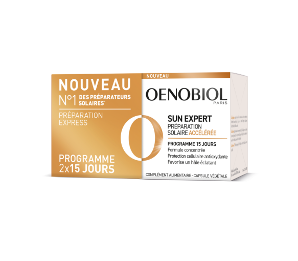 Sun expert Préparation solaire accélérée Oenobiol - lot de 2 boîtes de 15 capsules - image 1