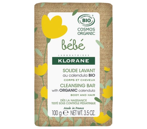 Solide lavant corps et cheveux bio bébé Klorane - savon de 100g - image 1