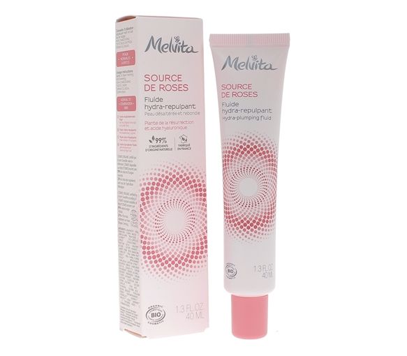 Source de Roses Fluide hydra-repulpant bio Melvita - tube de 40 ml