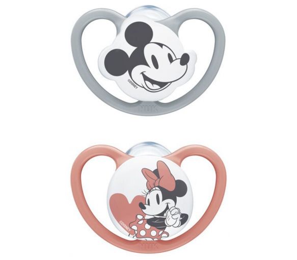 Space Sucette silicone Mickey 18-36 mois NUK - lot de 2 sucettes