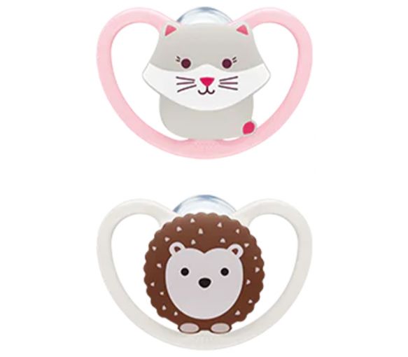 Space Sucettes silicone 0-6 mois NUK - lot de 2 sucettes