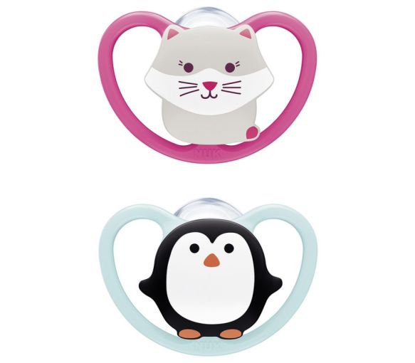 Space Sucettes silicone 6-18 mois NUK - lot de 2 sucettes