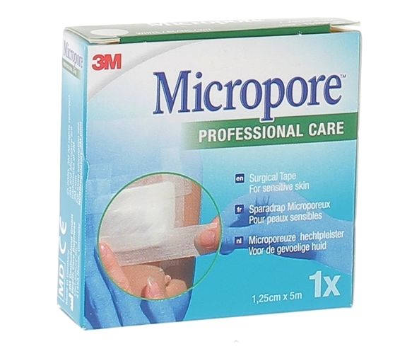 Sparadrap microporeux Micropore 3M - une bande de 12.5mmx5m