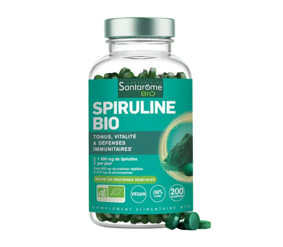 Spiruline bio Santarome - pot de 200 comprimés - image 1