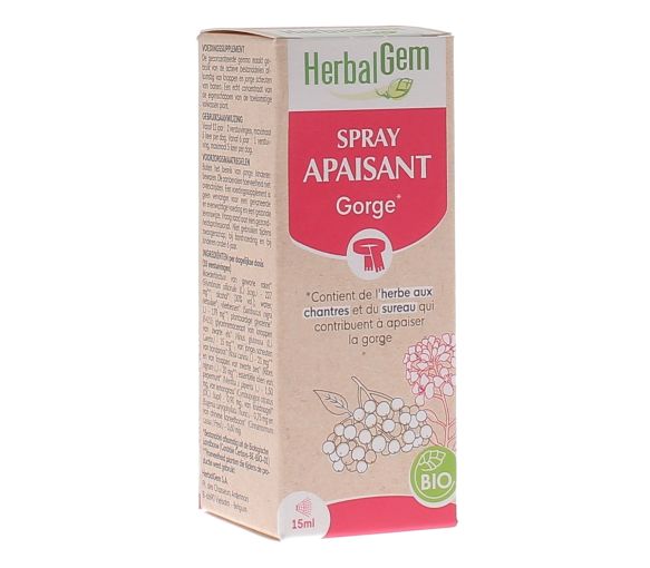 Spray gorge apaisant bio Herbalgem - spray de 15ml