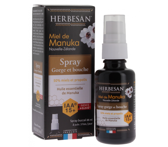 Spray gorge et bouche Miel de Manuka Herbesan - spray de 25ml - image 1