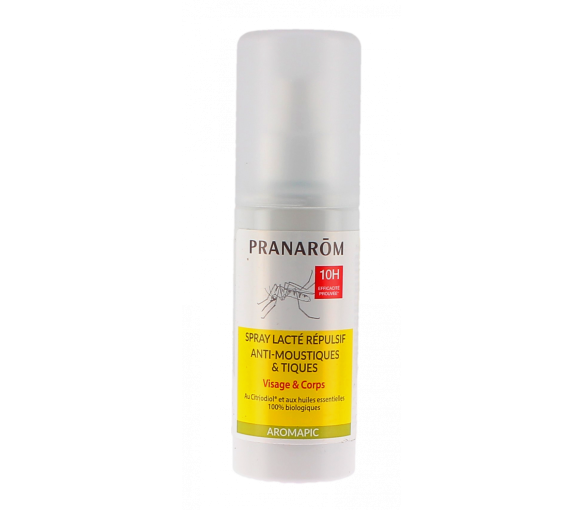 Spray lacté répulsif anti-moustiques et tiques Pranarôm - spray de 100ml - image 1