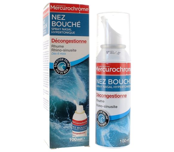 Spray nasal hypertonique nez bouché Mercurochrome - spray de 100 ml