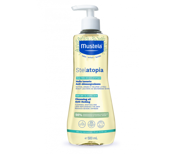 Stelatopia Huile lavante bébé-enfant Mustela - flacon-pompe de 500 ml - image 1