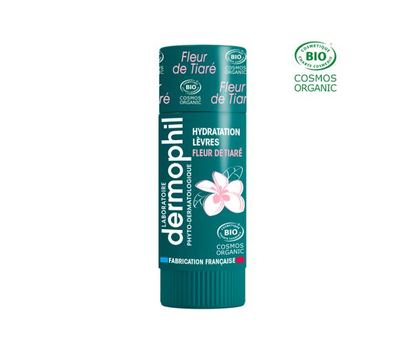 Stick à lèvres fleur de tiaré bio Dermophil Indien - stick de 4 g
