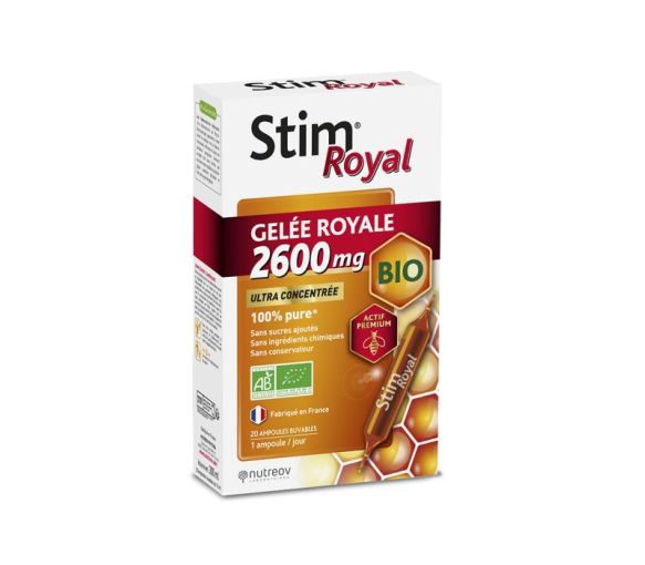 Stim Royal Gelée royale 2600 mg bio Nutreov - boîte de 20 ampoules - image 1