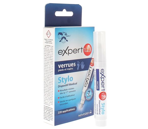 Stylo expert verrues pieds et mains Novodex - stylo de 3 ml