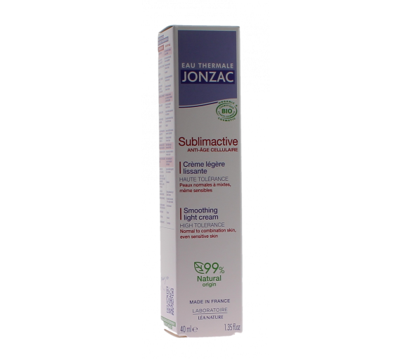 Sublimactive Crème légère lissante bio Eau Thermale Jonzac - tube pompe 40 ml - image 1