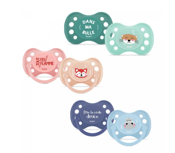 Sucette anatomique 0-6 mois Dodie - lot de 2 sucettes