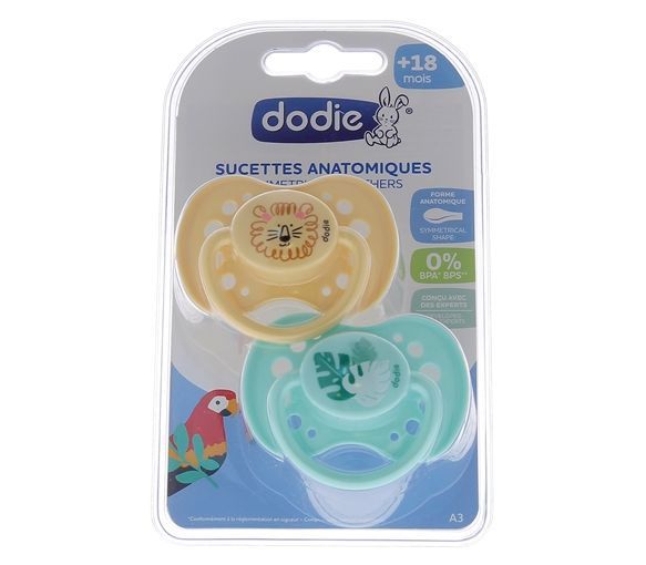 Sucette anatomique 18 mois et + Dodie - 2 sucettes anatomiques - image 1