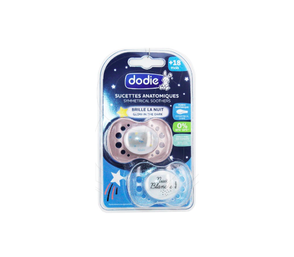 Sucette anatomique nuit +18 mois Dodie - lot de 2 sucettes - image 1