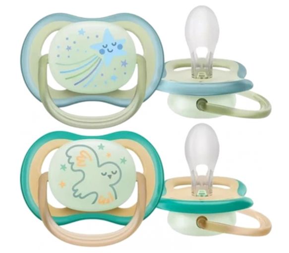 Sucettes ultra air nuit 0-6 mois Philips Avent - lot de 2 sucettes - image 1