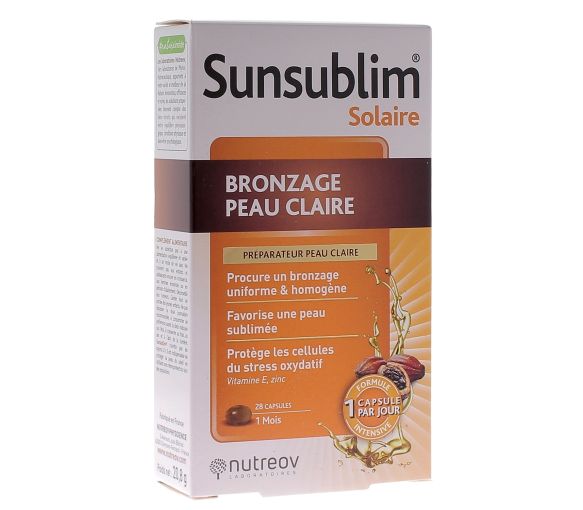 Sunsublim bronzage peau claire Nutreov - boîte de 28 capsules - image 1