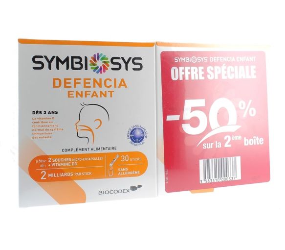 Symbiosys Defencia Enfant Biocodex - lot de 2 boîtes de 30 sticks