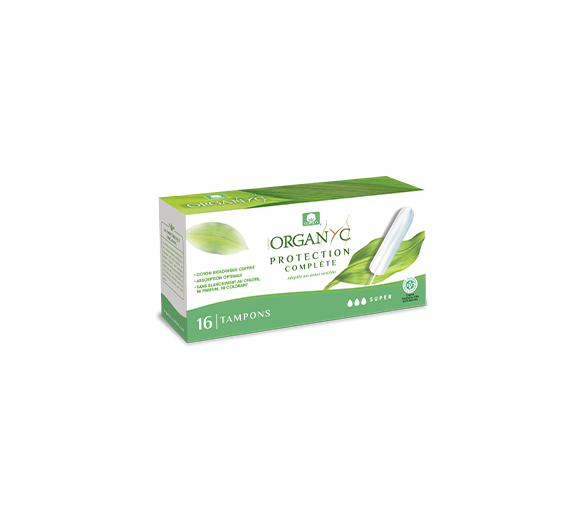 Tampons Super bio sans applicateur Organyc - boîte de 16 tampons