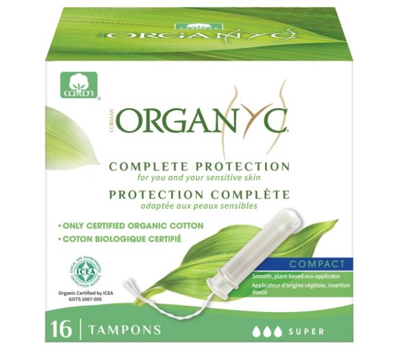 Protection Complète Tampons super avec applicateur Organyc - boîte de 16 tampons - image 1