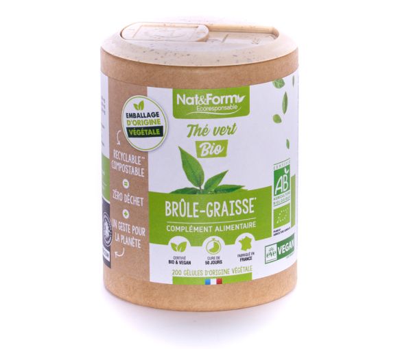 Thé vert Bio Ecoresponsable Nat&Form - Boite de 200 gélules - image 1