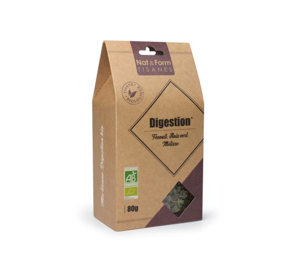 Tisane digestion fenouil, anis vert, mélisse bio Nat & Form - sachet de 80 g