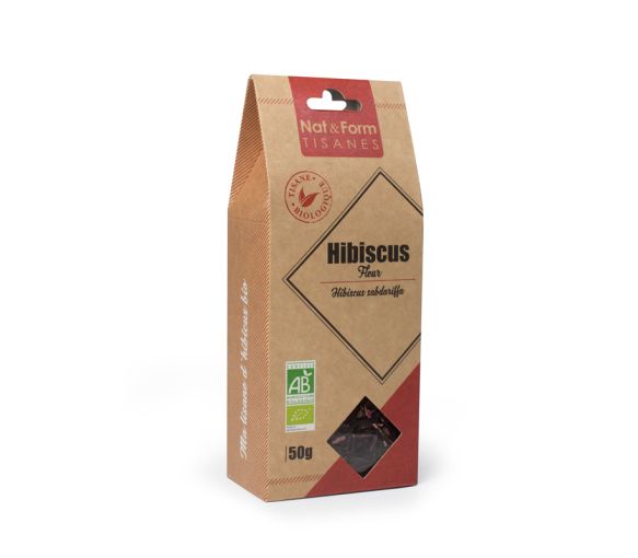Tisane Hibiscus fleur bio circulation Nat & Form - sachet de 50 g