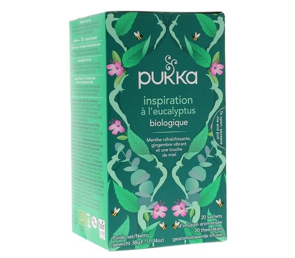 Tisane inspiration à l'eucalyptus biologique Pukka - boîte de 20 sachets