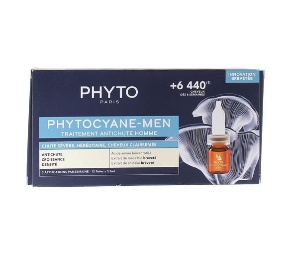 Phytocyane-men traitement anti-chute homme Phyto - boite 12 fioles x 3,50 ml
