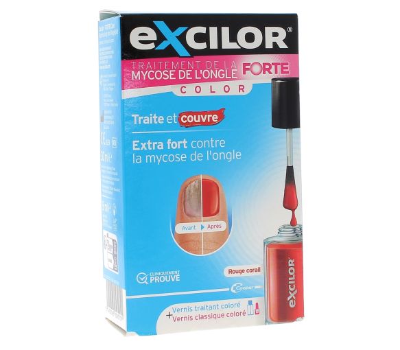 Traitement de la mycose de l'ongle Forte Color corail Excilor - flacon de 30ml - image 1