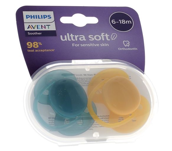 Ultra Soft Sucette 6-18 mois Philips Avent - lot de 2 sucettes - image 1