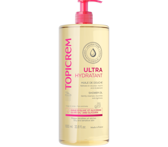 Ultra hydratant huile de douche Topicrem - flacon-pompe de 1 L