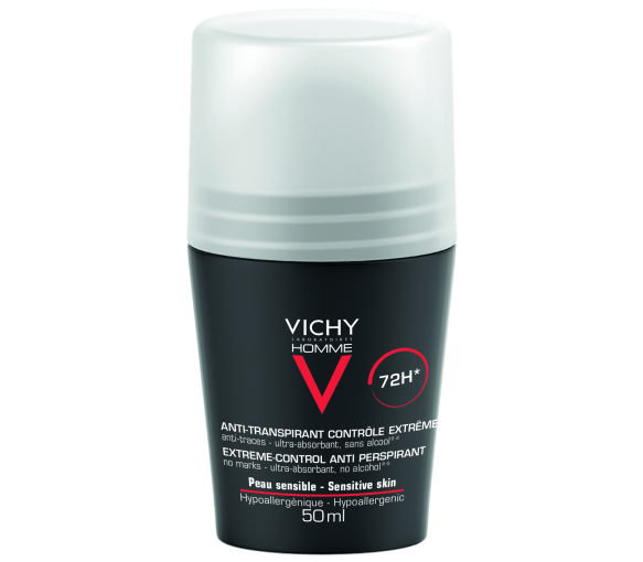 Déodorant anti-transpirant 72h peau sensible Vichy homme - image 1