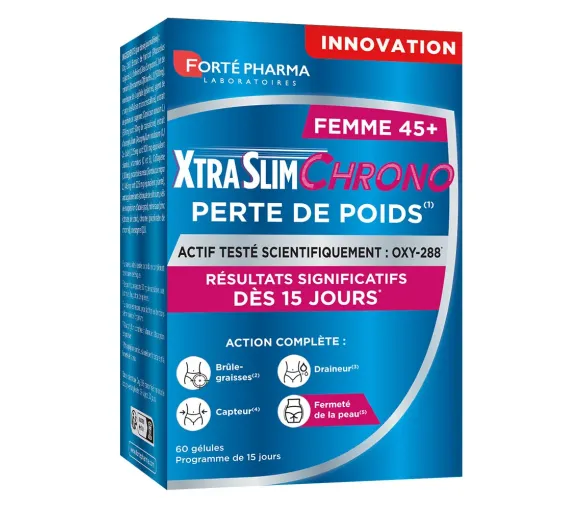 XtraSlim Chrono perte de poids femme 45+ Forté Pharma - boite de 60 gélules