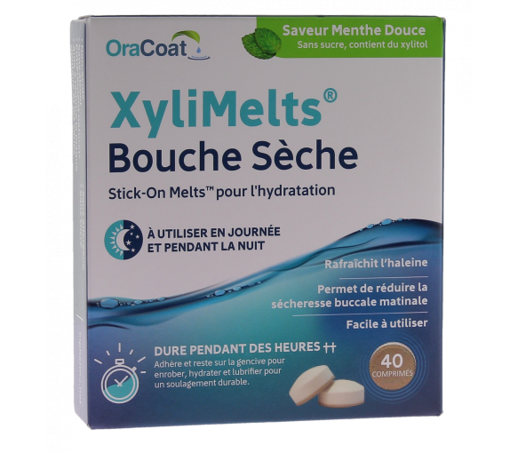 XyliMelts Pastille adhésive contre la bouche sèche saveur menthe douce - boîte de 40 comprimés - image 1