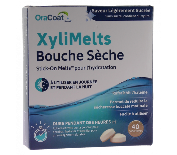 XyliMelts Pastille adhésive contre la bouche sèche saveur légèrement sucrée - boîte de 40 comprimés - image 1