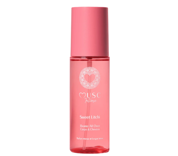 Brume all over corps & cheveux au sweet litchi Musc Intime - spray de 100ml - image 1