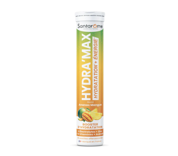 Hydra'max solution d'hydratation arôme ananas mangue Santarome - 20 pastilles effervescentes - image 1