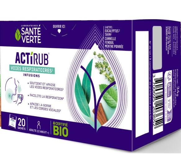 Actirub voies respiratoires infusions Santé Verte - boite de 20 sachets - image 1