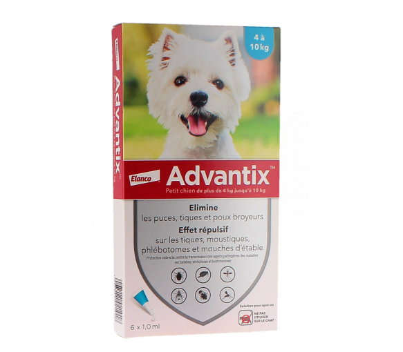 Advantix petit chien de 4 à 10 kg Bayer - boite de 6 pipettes - image 1