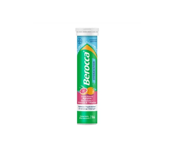 Berocca hydratation arôme naturel agrume - 16 comprimés effervescents