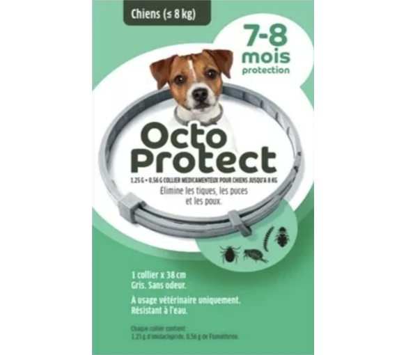 Octo Protect collier antiparasitaire petits chiens Elanco - un collier x 38cm
