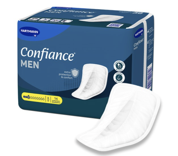 Confiance Men protections anatomiques 3 gouttes Hartmann - sachet de 14 protections absorbantes - image 1