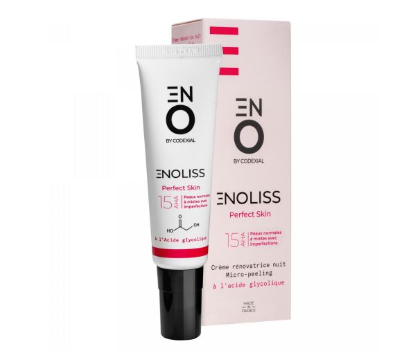 Enoliss Perfect Skin 15 AHA Émulsion rénovatrice nuit micro-peeling ENO laboratoire Codexial - tube de 30 ml - image 1