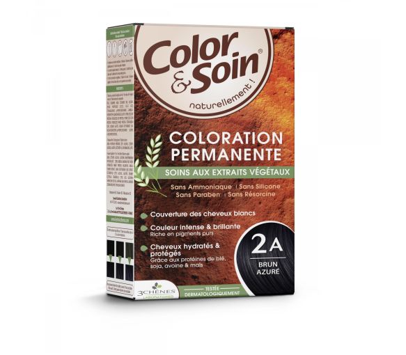 Color & soin coloration permanente brun azuré 2A Les 3 chênes - 1 kit