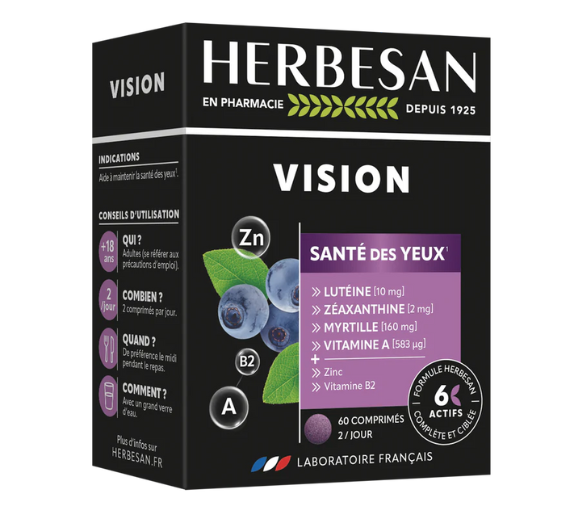 Vision santé des yeux Herbesan - boite de 60 comprimés
