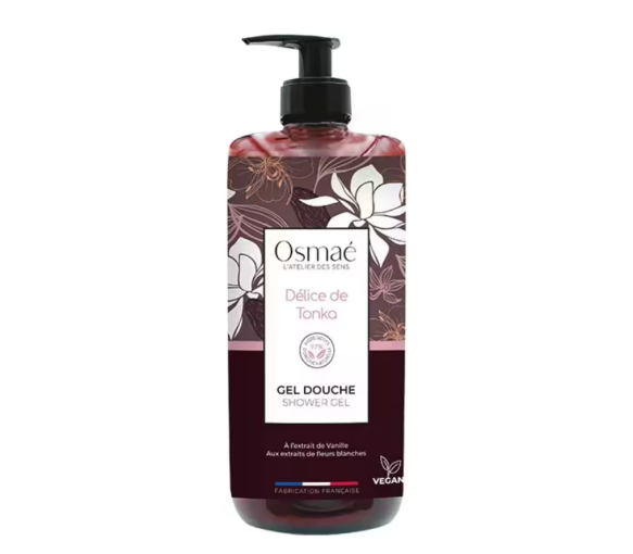 Gel douche délice de tonka vanille fleurs blanches Osmaé - flacon-pompe 1L