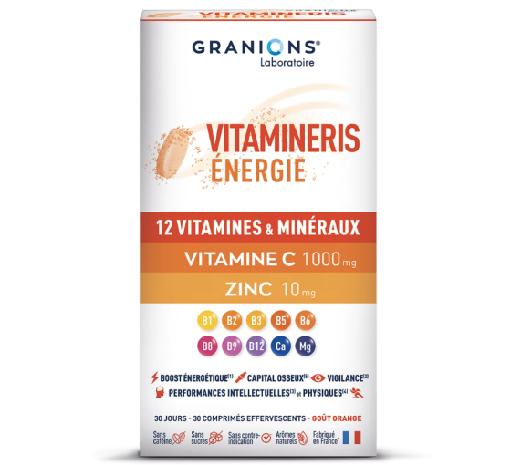 Vitamineris énergie 12 vitamines et minéraux Granions - boite de 28 comprimés